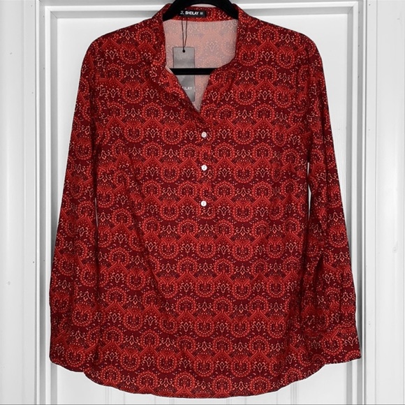 New! Sheilay Damask Print Tunic Blouse - Picture 1 of 7